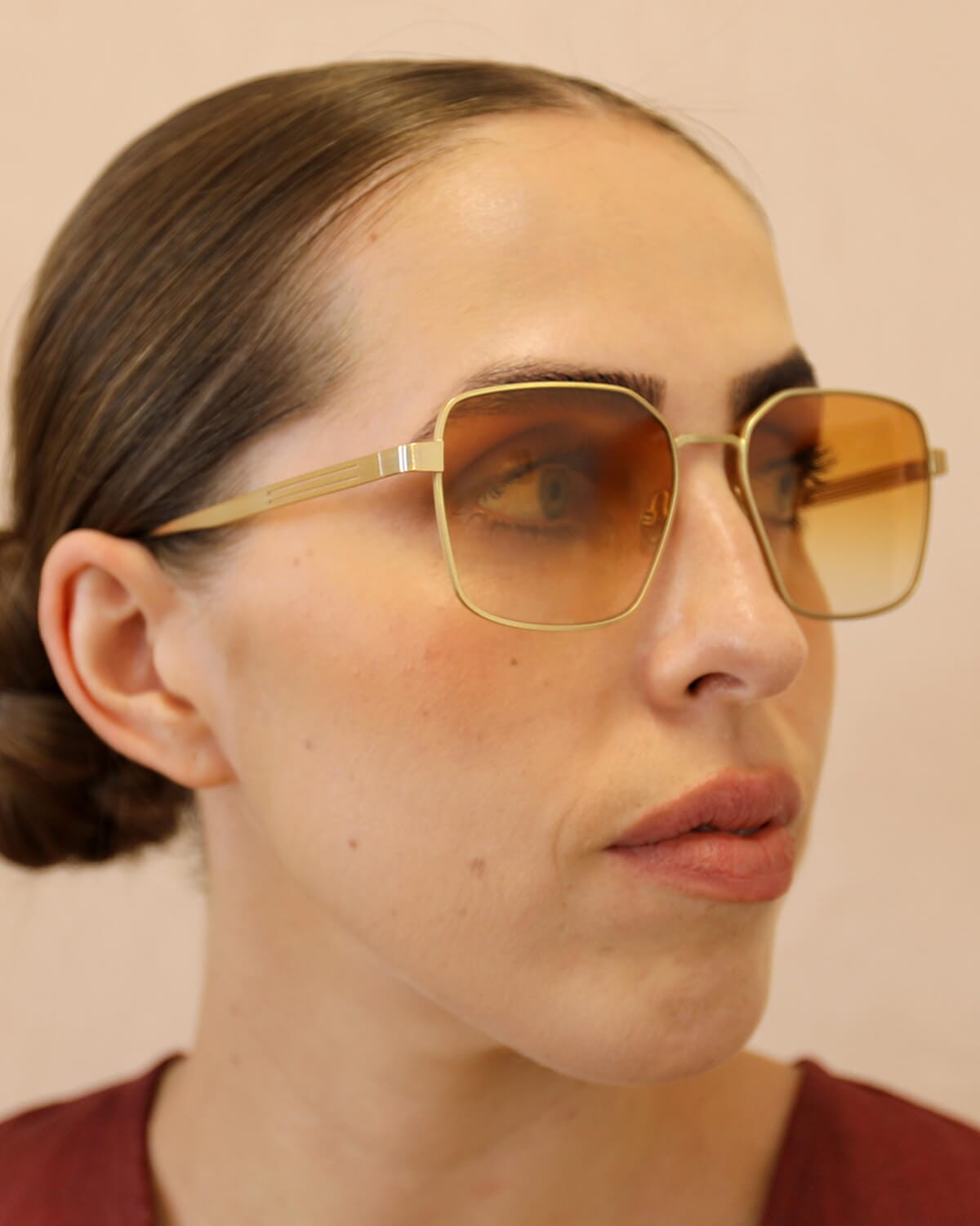 Hamilton Gold with Orange to White Lens Sunglasses | FINLAY