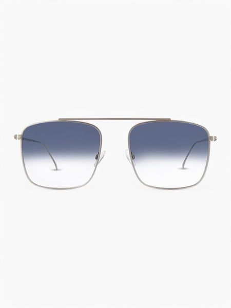 Parker Silver with Blue to White Lenses Sunglasses | FINLAY