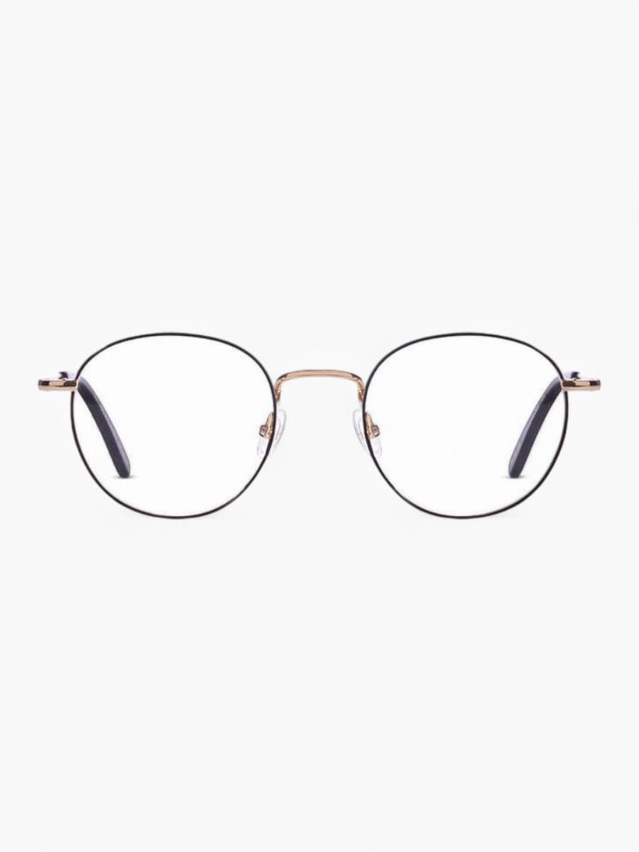 Oswald Black and Gold Frame Spectacles | FINLAY